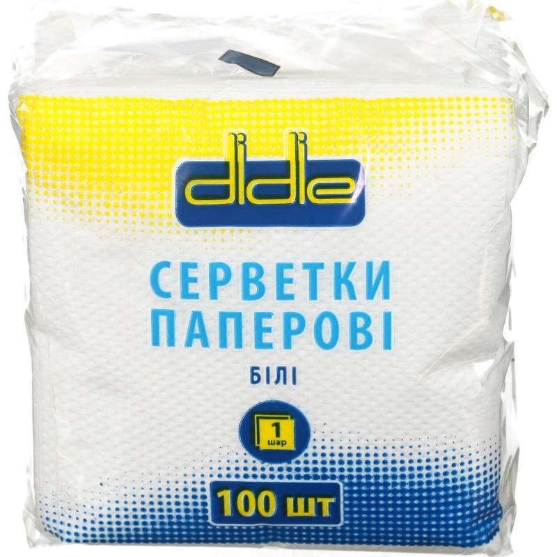 Серветки Didie одношарові білі 100 шт.